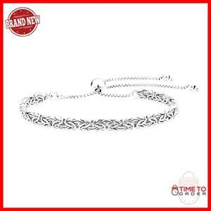 4mm Sterling Silver Byzantine Bolo Bracelet Adjustable Handmade Italy